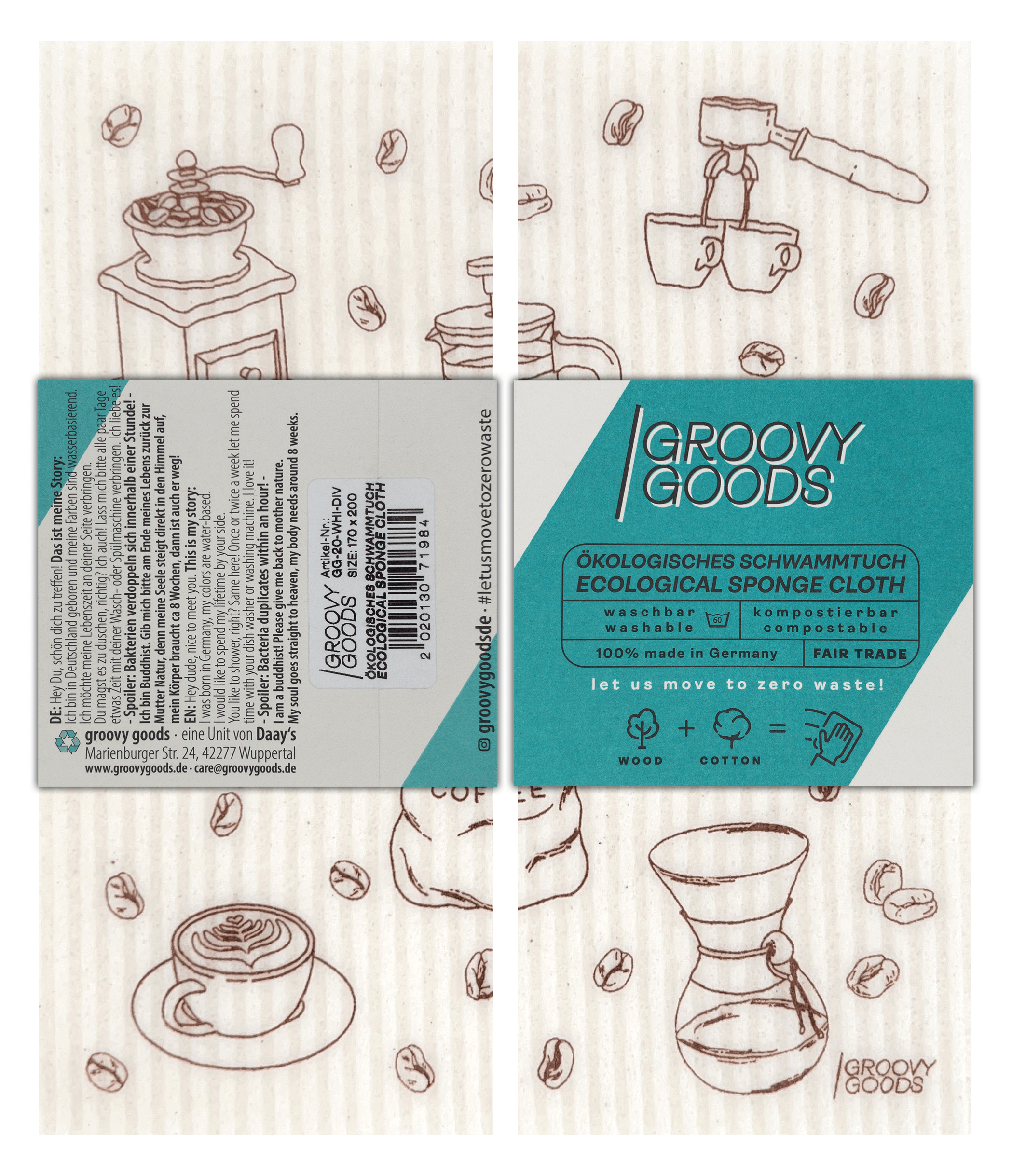 Groovy karklud uden mikroplast kaffe