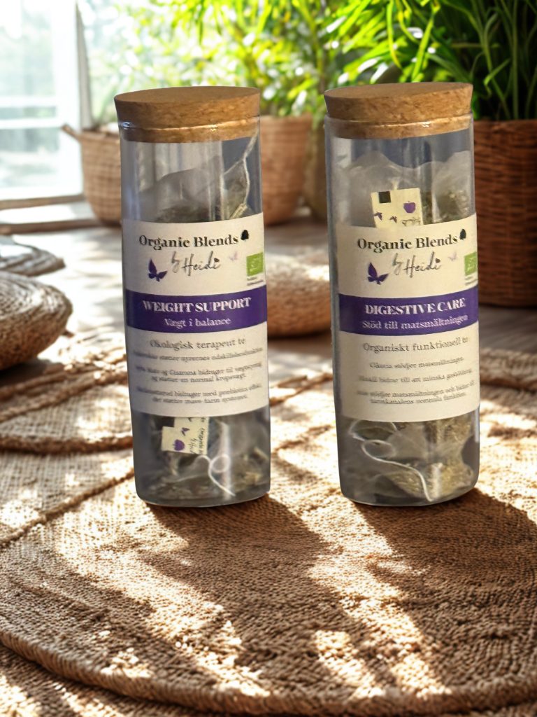 Organic Blends, Weight Support og Digestive Care te beholdere