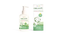 Organyc Baby Wash & Shampoo – ekstra mild 2-i-1 hår- og kropsvask til babyer med økologisk kamille og bomuldsfrøolie.