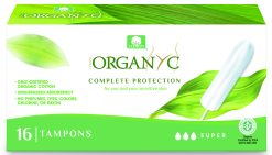 Organyc Super Tamponer uden indføringshylster i 100 % certificeret økologisk bomuld.